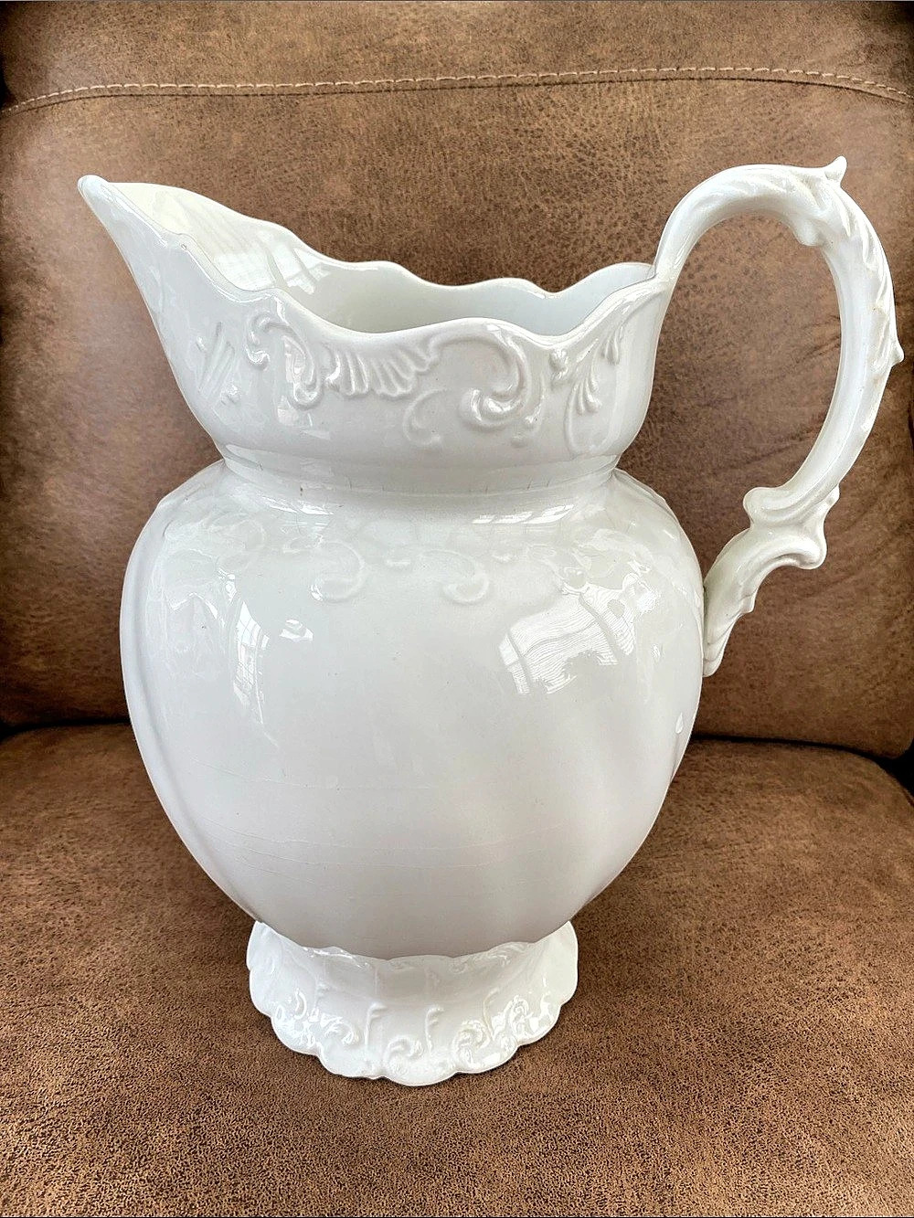 Antique White Porcelain Wash Pitcher